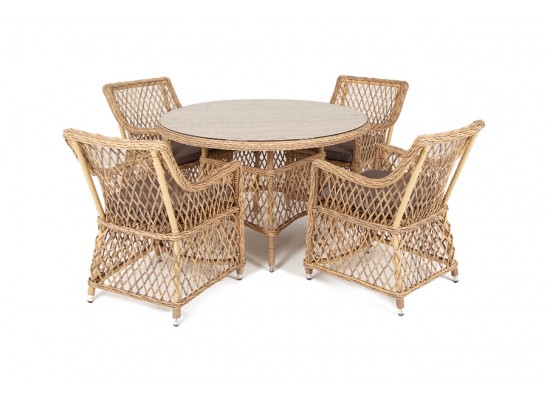 "Доппио" обеденная группа плетеная, цвет соломенный в Каменске-Уральском
