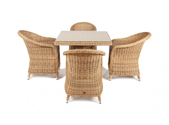 "Фредо" обеденная группа из искусственного ротанга, цвет соломенный в Каменске-Уральском