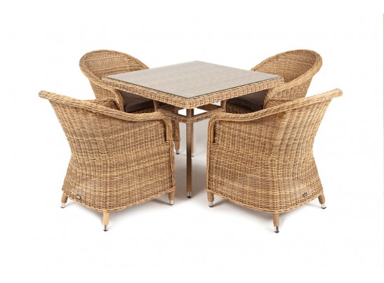 "Фредо" обеденная группа из искусственного ротанга, цвет соломенный в Каменске-Уральском