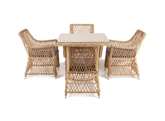 "Айриш" обеденная группа плетеная на 4 персоны, цвет соломенный в Каменске-Уральском