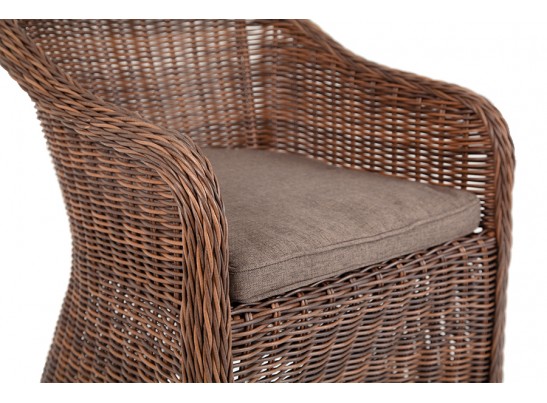 "Равенна" плетеное кресло из искусственного ротанга, цвет коричневый с серой подушкой в Каменске-Уральском