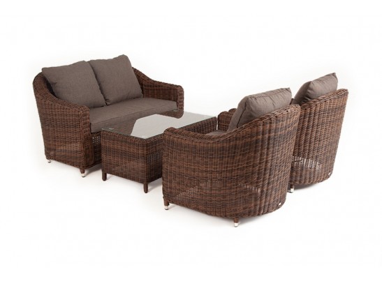 "Кон Панна" лаунж-зона из искусственного ротанга, цвет коричневый в Каменске-Уральском