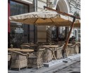 "Равенна" плетеное кресло из искусственного ротанга, цвет соломенный с серой подушкой в Каменске-Уральском
