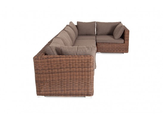 "Лунго" трансформирующийся диван из искусственного ротанга, цвет коричневый в Каменске-Уральском