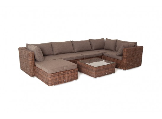 "Лунго" трансформирующаяся лаунж-зона из искусственного ротанга, цвет коричневый в Каменске-Уральском