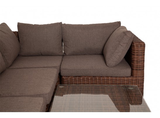 "Лунго" трансформирующаяся лаунж-зона из искусственного ротанга, цвет коричневый в Каменске-Уральском