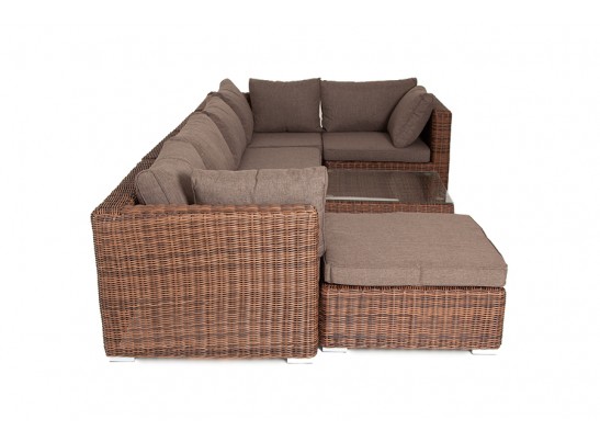 "Лунго" трансформирующаяся лаунж-зона из искусственного ротанга, цвет коричневый в Каменске-Уральском