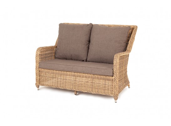 "Гляссе" диван двухместный из искусственного ротанга, цвет соломенный в Каменске-Уральском