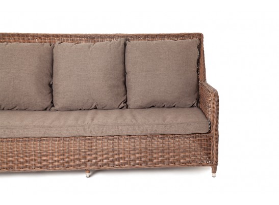 "Гляссе" диван трехместный из искусственного ротанга, цвет коричневый в Каменске-Уральском