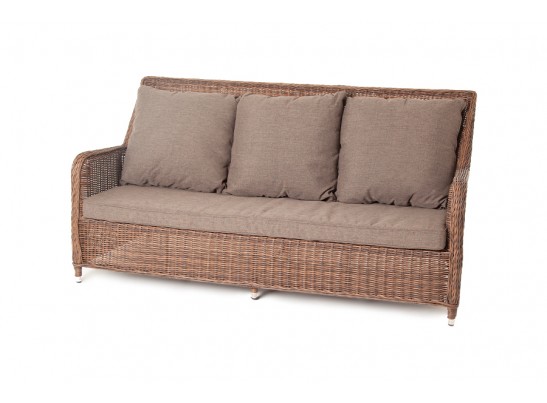 "Гляссе" диван трехместный из искусственного ротанга, цвет коричневый в Каменске-Уральском