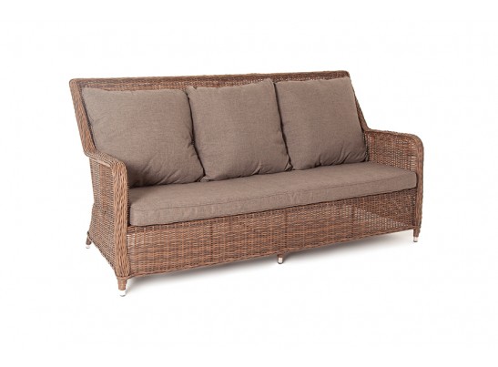 "Гляссе" диван трехместный из искусственного ротанга, цвет коричневый в Каменске-Уральском