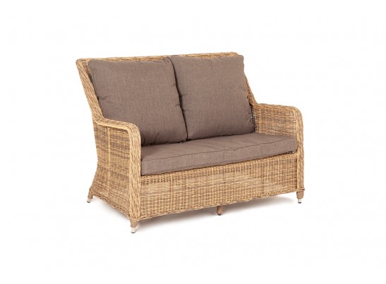 "Гляссе" диван двухместный из искусственного ротанга, цвет соломенный в Каменске-Уральском