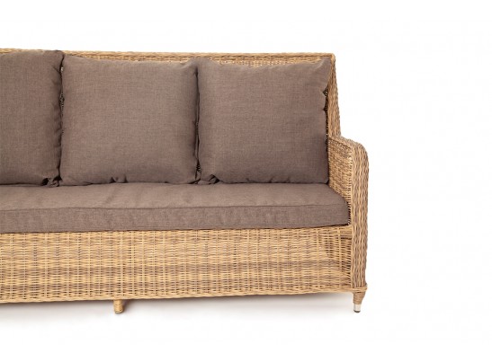 "Гляссе" диван трехместный из искусственного ротанга, цвет соломенный в Каменске-Уральском