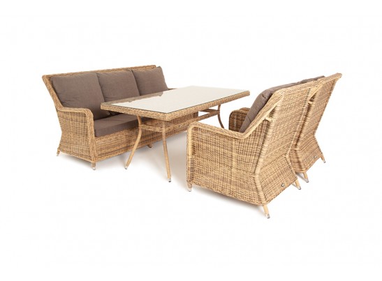 "Гляссе" обеденная группа из искусственного ротанга, цвет соломенный в Каменске-Уральском