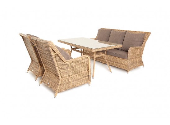 "Гляссе" обеденная группа из искусственного ротанга, цвет соломенный в Каменске-Уральском