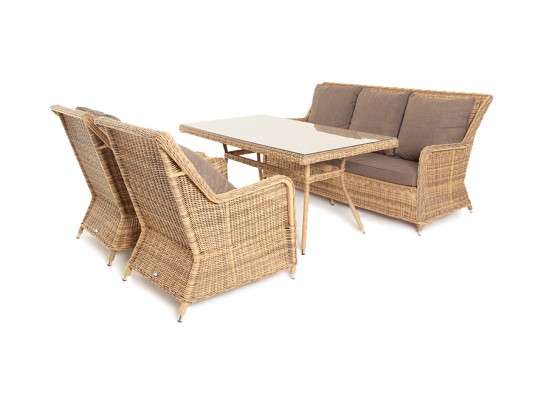 "Гляссе" обеденная группа из искусственного ротанга, цвет соломенный в Каменске-Уральском