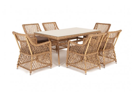 "Латте" обеденная группа плетеная, цвет соломенный в Каменске-Уральском