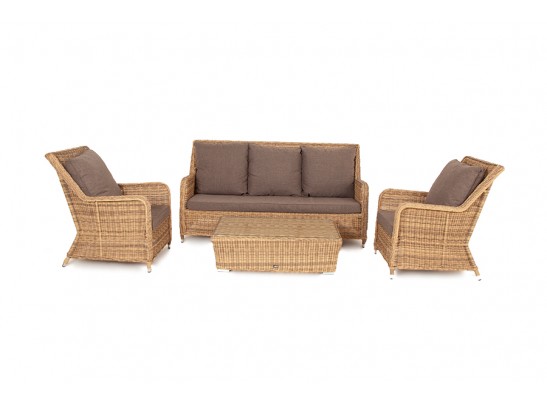 "Гляссе" лаунж-зона из искусственного ротанга, цвет графит в Каменске-Уральском