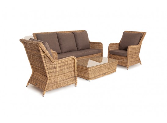 "Гляссе" лаунж-зона из искусственного ротанга, цвет графит в Каменске-Уральском