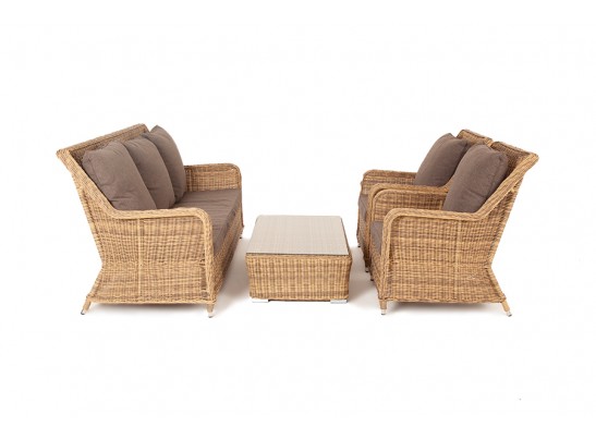 "Гляссе" лаунж-зона из искусственного ротанга, цвет графит в Каменске-Уральском