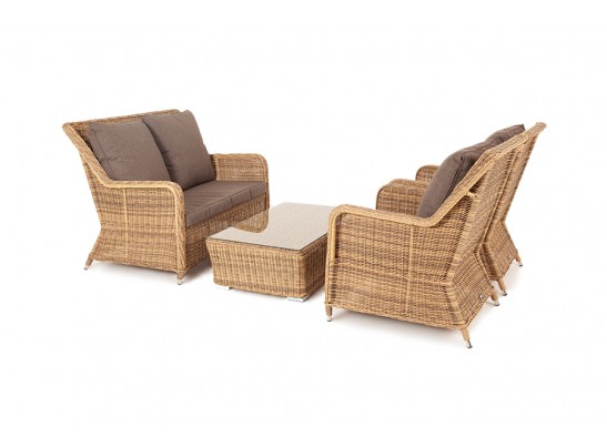 "Гляссе Сингл" лаунж-зона из искусственного ротанга, цвет соломенный в Каменске-Уральском