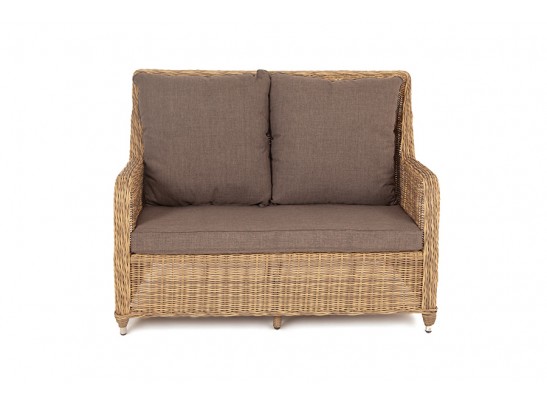 "Гляссе" диван двухместный из искусственного ротанга, цвет соломенный в Каменске-Уральском