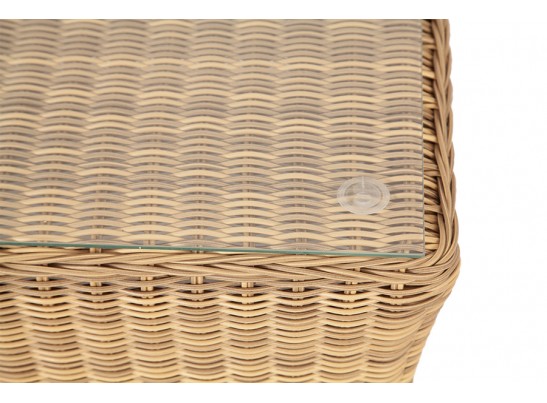 "Капучино" журнальный столик из искусственного ротанга, цвет соломенный в Каменске-Уральском