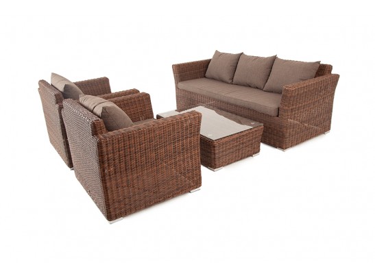 "Капучино" лаунж-зона из искусственного ротанга, цвет коричневый в Каменске-Уральском
