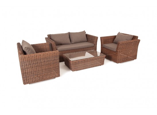 "Капучино Сингл" лаунж-зона из искусственного ротанга, цвет коричневый в Каменске-Уральском