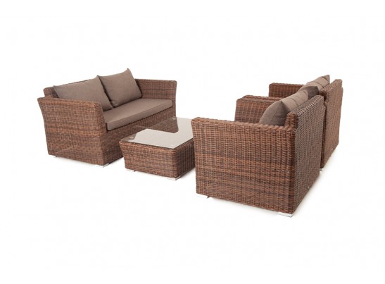 "Капучино Сингл" лаунж-зона из искусственного ротанга, цвет коричневый в Каменске-Уральском