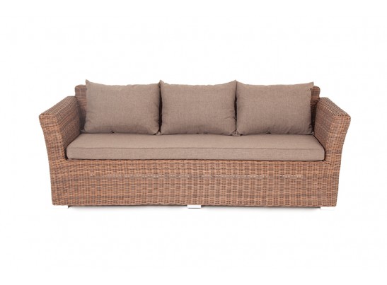 "Капучино" диван из искусственного ротанга трехместный, цвет коричневый в Каменске-Уральском
