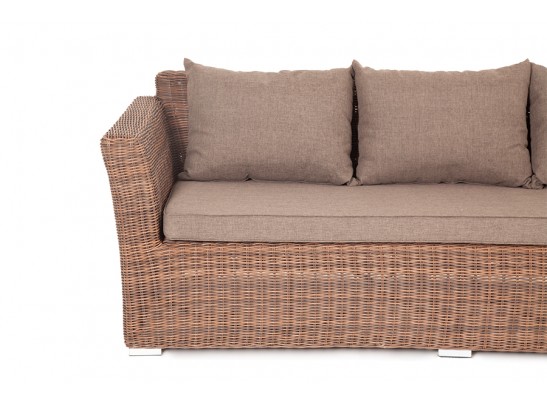 "Капучино" диван из искусственного ротанга трехместный, цвет коричневый в Каменске-Уральском
