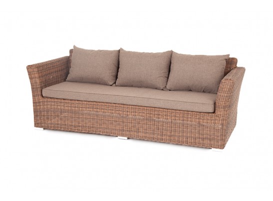 "Капучино" диван из искусственного ротанга трехместный, цвет коричневый в Каменске-Уральском