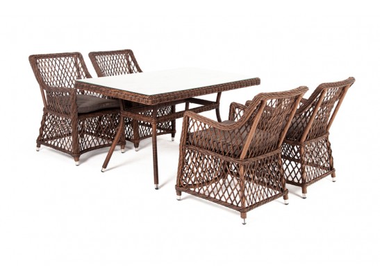 "Латте–140 L" обеденная группа плетеная, цвет коричневый в Каменске-Уральском