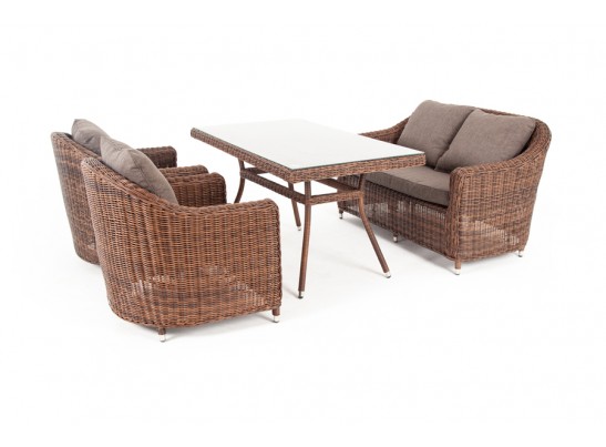 "Кон Панна" обеденная группа плетеная, цвет коричневый в Каменске-Уральском