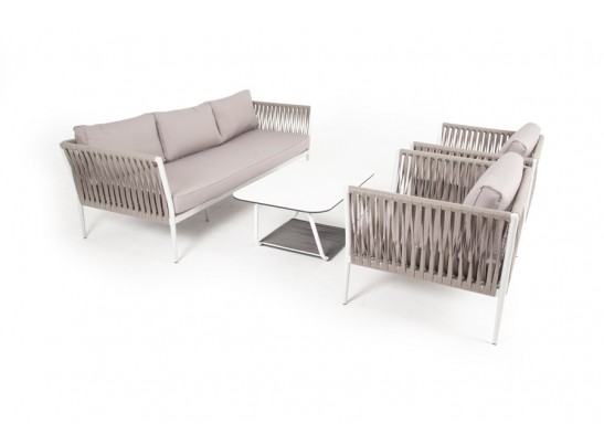 "Касабланка" лаунж-зона плетеная из роупа 5-местная, цвет серо-коричневый в Каменске-Уральском