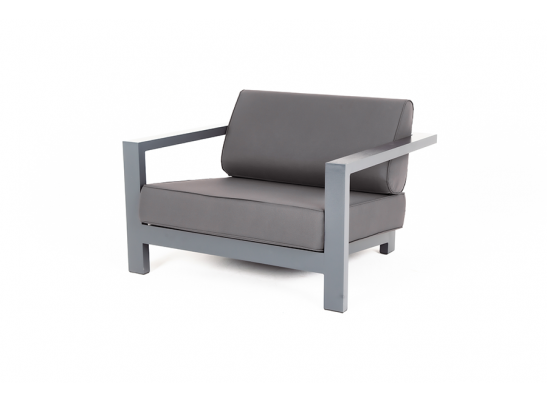 "Гранада" кресло алюминиевое, цвет серый, ткань Savana Graffit в Каменске-Уральском