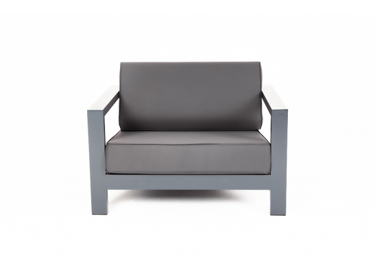 "Гранада" кресло алюминиевое, цвет серый, ткань Savana Graffit в Каменске-Уральском