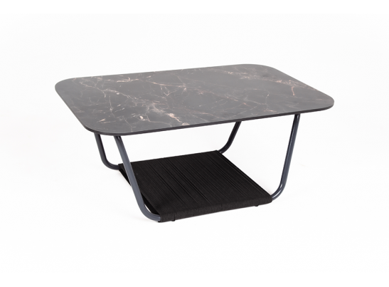 "Гранада" журнальный стол 100х65 см из HPL, цвет "черный мрамор" в Каменске-Уральском