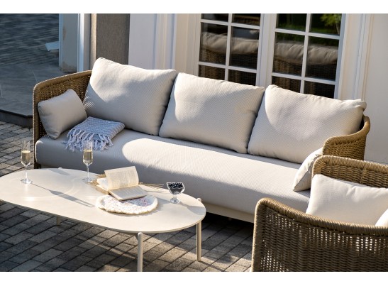 "Аликанте" лаунж-зона из искусственного ротанга, цвет соломенный в Каменске-Уральском