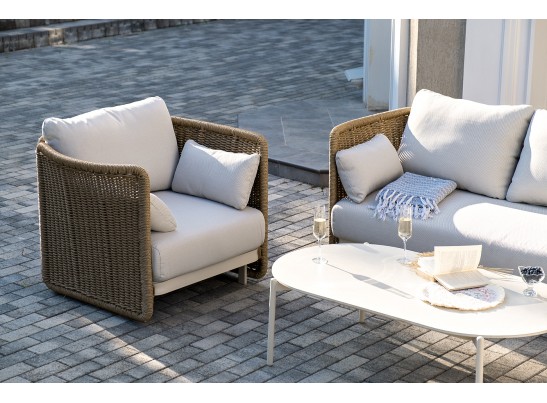 "Аликанте" лаунж-зона из искусственного ротанга, цвет соломенный в Каменске-Уральском