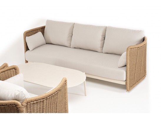 "Аликанте" лаунж-зона из искусственного ротанга, цвет соломенный в Каменске-Уральском