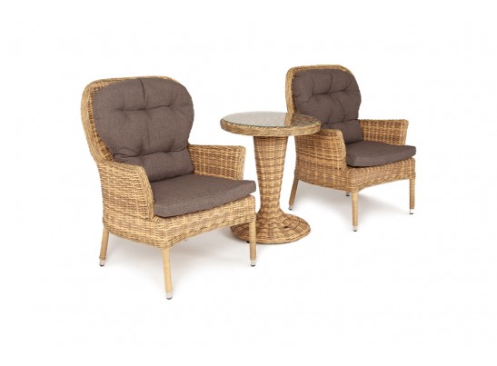 "Алиса" кофейный комплект из искусственного ротанга, цвет соломенный в Каменске-Уральском