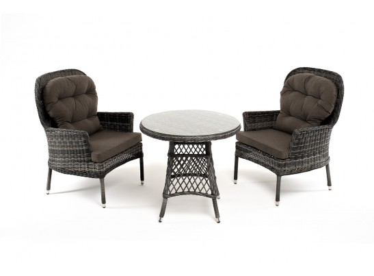 "Алиса" кофейный комплект из искусственного ротанга, цвет графит в Каменске-Уральском