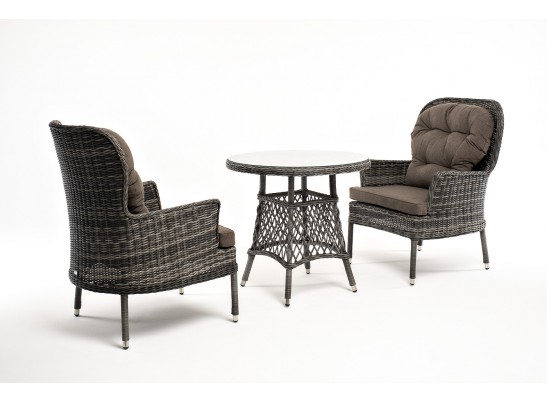 "Алиса" кофейный комплект из искусственного ротанга, цвет графит в Каменске-Уральском