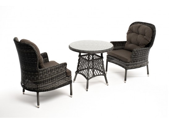 "Алиса" кофейный комплект из искусственного ротанга, цвет графит в Каменске-Уральском