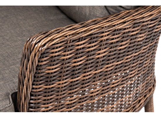 "Алиса" кресло плетеное, цвет коричневый с подушками в Каменске-Уральском