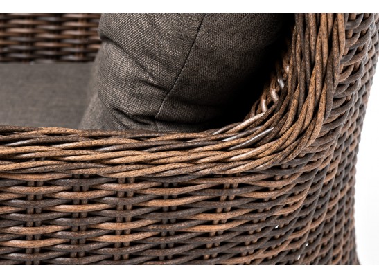 "Алиса" кресло плетеное, цвет коричневый с подушками в Каменске-Уральском