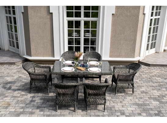 "Амароне" обеденная группа из искусственного ротанга на 6 персон, цвет графит в Каменске-Уральском