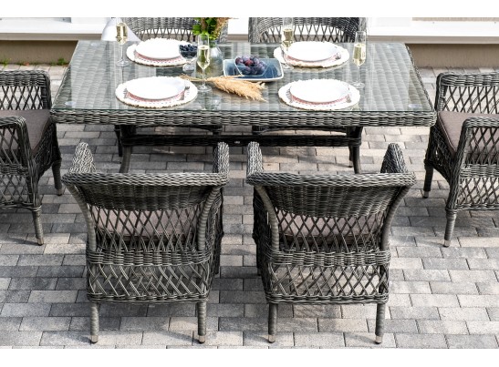 "Амароне" обеденная группа из искусственного ротанга на 6 персон, цвет графит в Каменске-Уральском